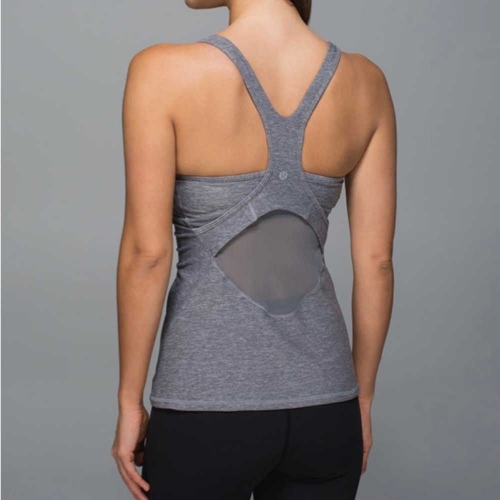 lululemon athletica Women's Heather Gray Racerback Tank with Mesh Back